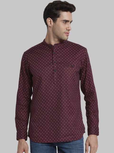 

Parx Men Maroon Slim Fit Printed Casual Shirt