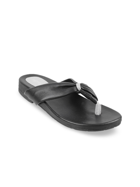 

Metro Women Black Solid Open Toe Flats