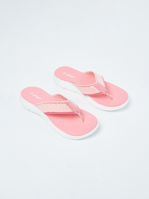 

Ginger by Lifestyle Women Pink Self Design Thong Flip-Flops