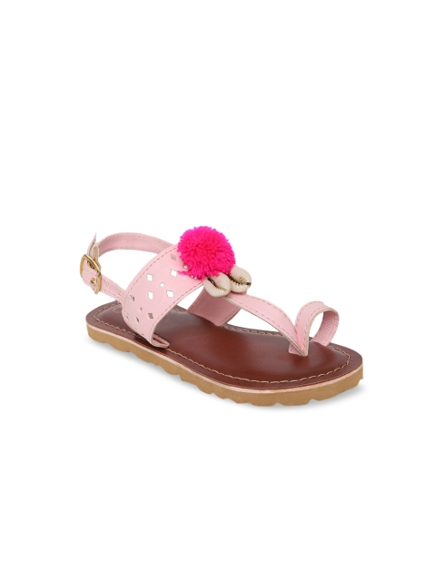 

Tiber Taber Girls Pink Solid One Toe Flats