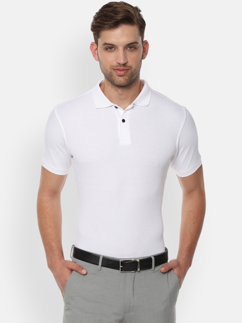 

Van Heusen Men White Solid Polo Collar T-shirt