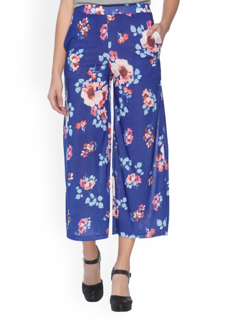 

armure Women Blue & Pink Printed Wide Leg Palazzos