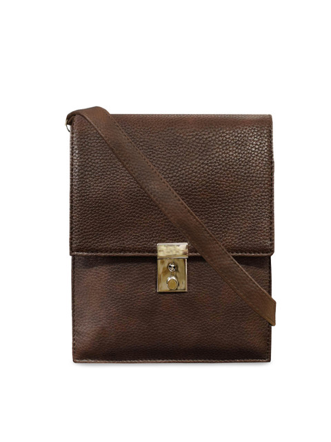 

ABYS Unisex Coffee Brown Leather Solid Messenger Bag