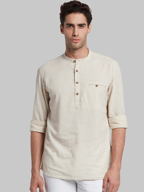 

Parx Men Beige Slim Fit Printed Casual Shirt
