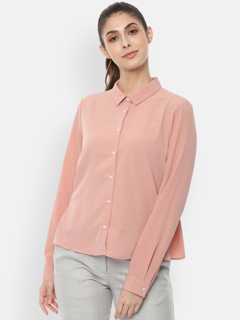 

Van Heusen Woman Pink Regular Fit Solid Casual Shirt