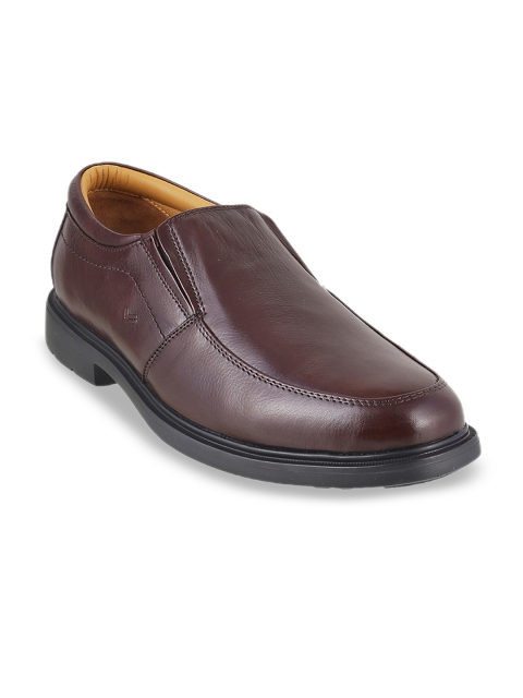 

Metro Men Burgundy Solid Formal Leather Slip-On Shoes