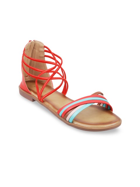 

Metro Women Red & Blue Striped Open Toe Flats
