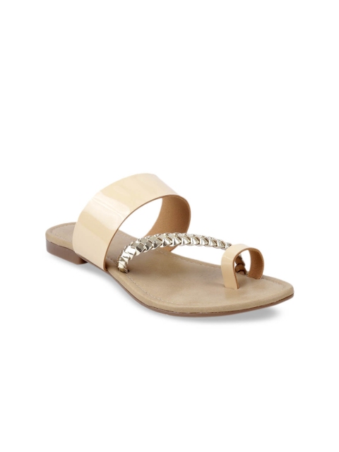 

meriggiare Women Beige Solid One Toe Flats