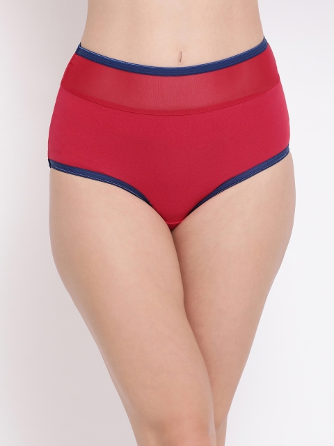 

Clovia Women Red Solid High-Rise Hipster Briefs PN3223P04S, Pink