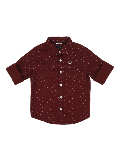 

Allen Solly Junior Boys Maroon & White Regular Fit Printed Casual Shirt