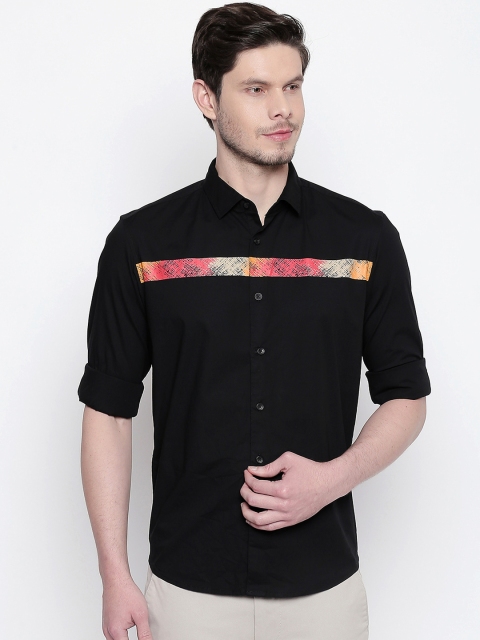 

Basics Men Black Slim Fit Solid Casual Shirt