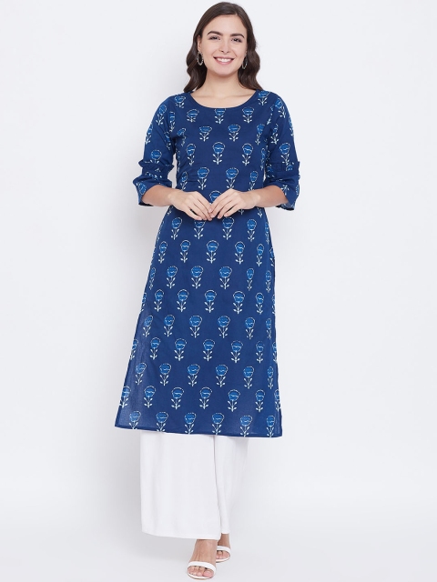 

rangeelo rajasthan Women Blue Printed Straight Kurta