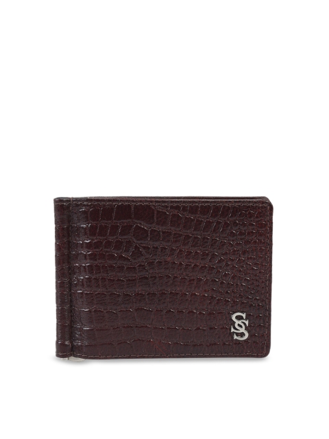 

Second SKIN Men Brown Animal Skin Textured Genuine Leather Money Clip