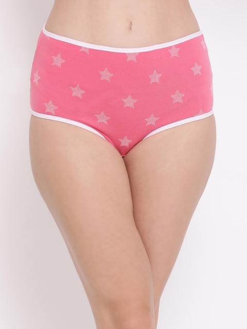 

Clovia Women Pink & White Printed High Rise Hipster Briefs PN3221P14S