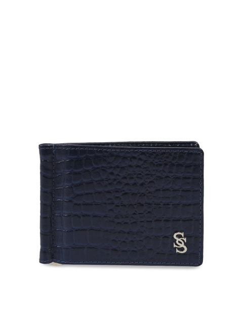 

Second SKIN Men Blue Animal Skin Textured Genuine Leather Money Clip