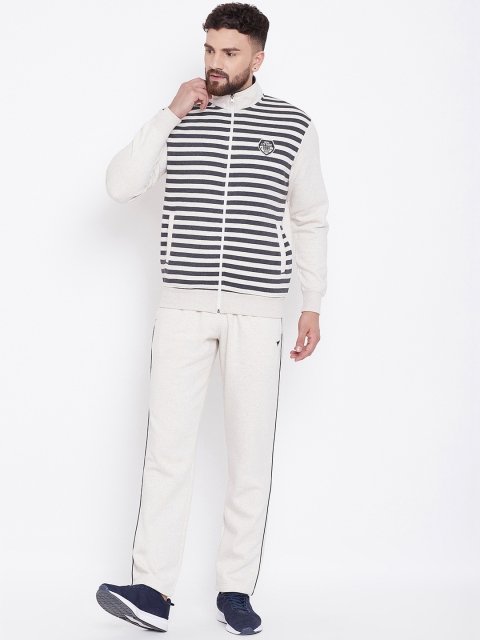 

NEVA Men Grey Striped Tracksuit