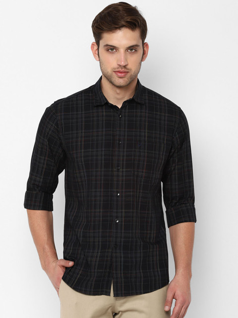 

Allen Solly Men Black & White Slim Fit Checked Casual Shirt