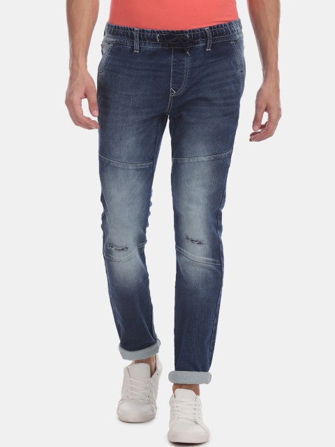 

RUF & TUF Men Blue Slim Fit Mid-Rise Slash Knee Stretchable Jeans