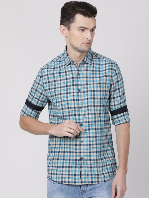 

Toss Winner Men Blue & Grey Regular Fit Checked Casual Shirt