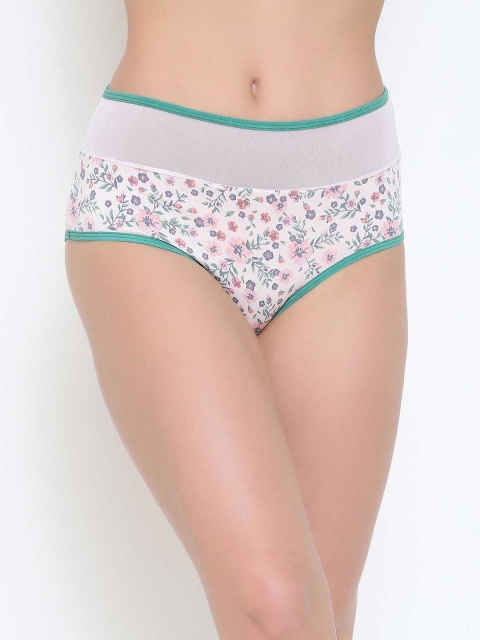 

Clovia Women Pink & Teal Green Printed High-Rise Hipster Brief PN2910P22S
