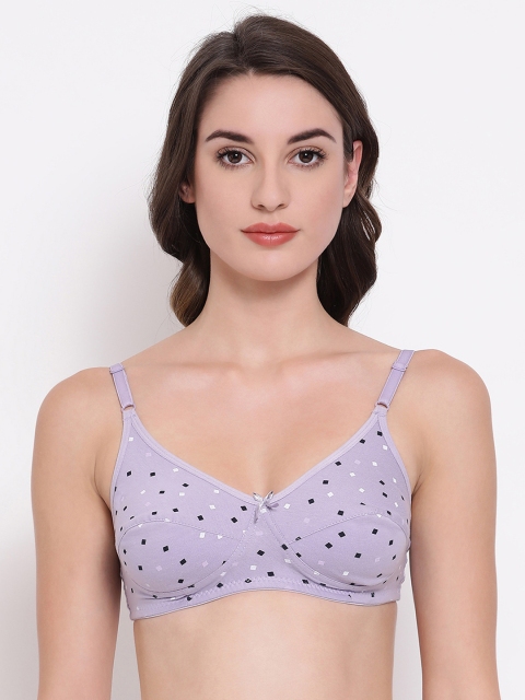 

Clovia Lavender Printed Non-Wired Non Padded Everyday Bra BR0227P1232B
