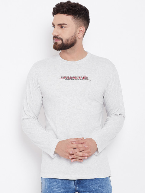 

NEVA Men Grey Printed Round Neck T-shirt