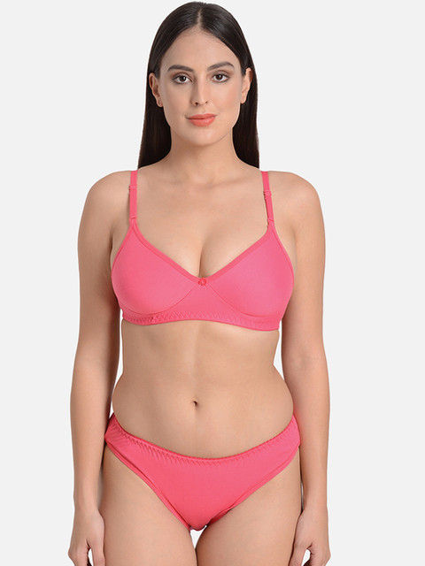 

mod & shy Women Pink Solid Lingerie Set MS149