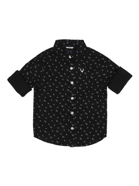 

Allen Solly Junior Boys Black & White Printed Regular Fit Casual Shirt