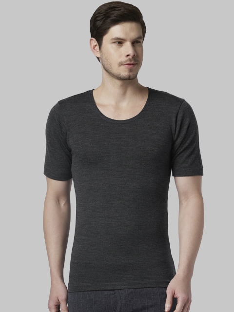 

Park Avenue Men Charcoal-Grey Solid Thermal Top
