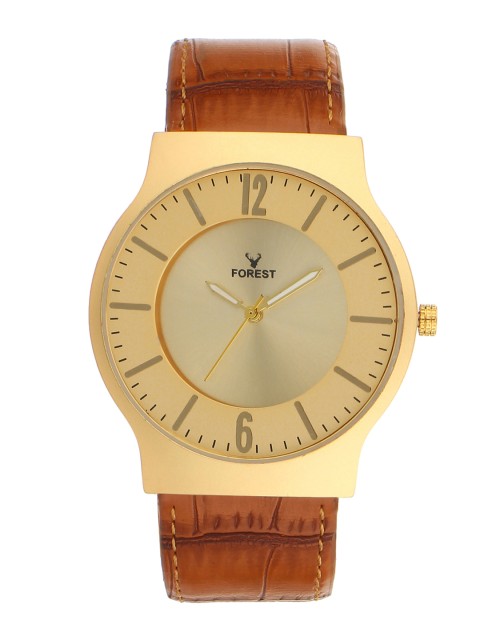 

Hobforestessentials Men Gold-Toned Analogue Watch FR-282