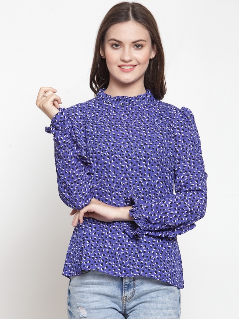 

armure Women Blue & White Printed Top
