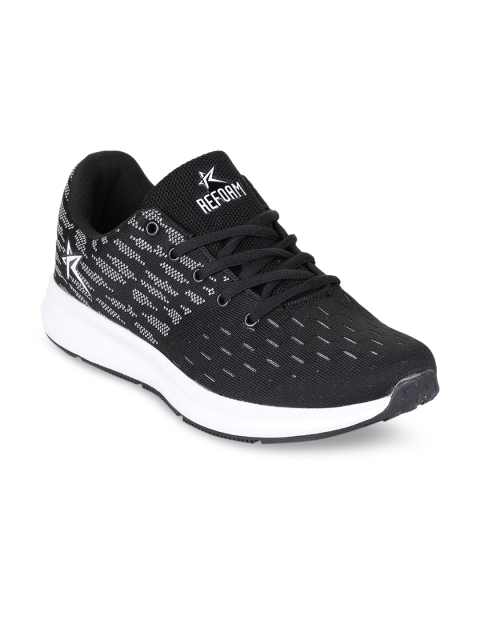 

REFOAM Men Black Mesh Flyknit Running Shoes