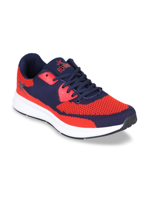 

REFOAM Men Navy Blue Mesh Flyknit Running Shoes