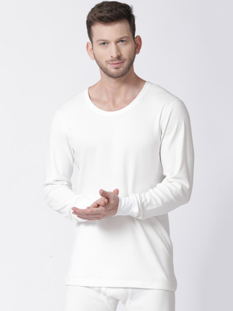 

Macroman M-Series Men White Solid Thermal Top