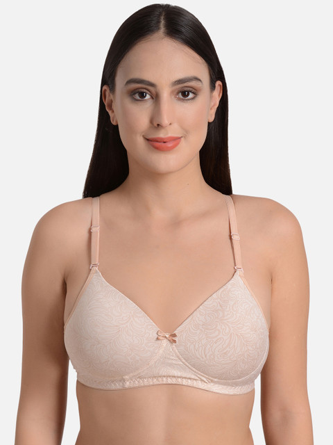 

mod & shy Beige Printed Non-Wired Lightly Padded T-shirt Bra MS142
