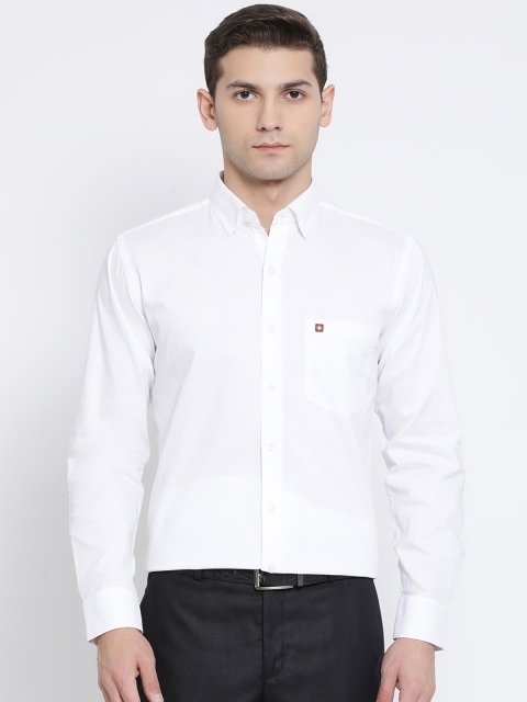 

SWISS MILITARY Men White Slim Fit Solid Formal Shirt