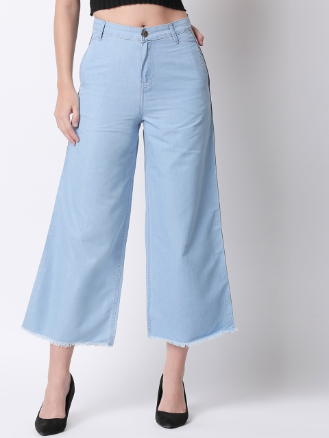 

High Star Women Blue Flared High-Rise Clean Look Jeans