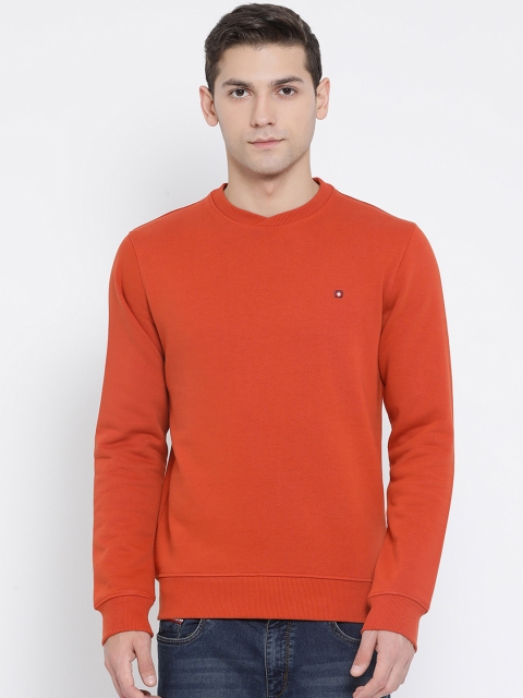 

SWISS MILITARY Men Rust Brown Solid Sweatshirt