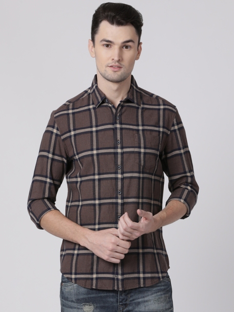 

Toss Winner Men Brown Regular Fit Checked Casual Shirt