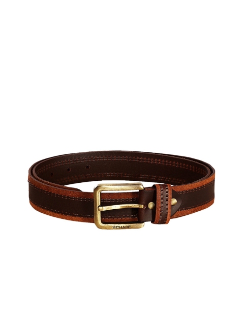 

SCHARF Men Brown & Tan Brown Colourblocked Genuine Leather Belt