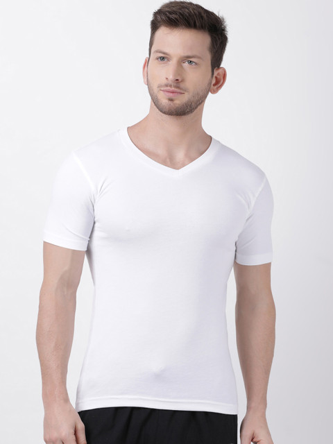 

Macroman M-Series Men White Solid Thermal Top