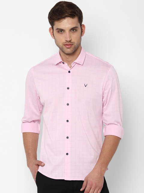 

Allen Solly Men Pink Slim Fit Checked Casual Shirt