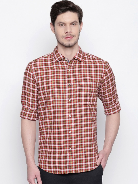 

Basics Men Red & White Checked Slim Fit Casual Shirt