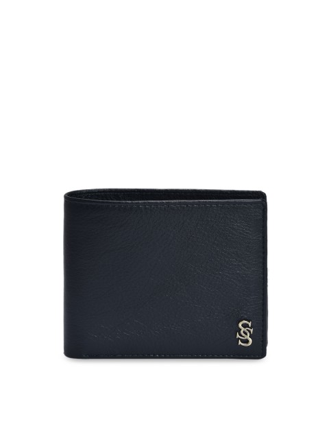 

Second SKIN Men Black Solid Genuine Leather Two Fold Wallet