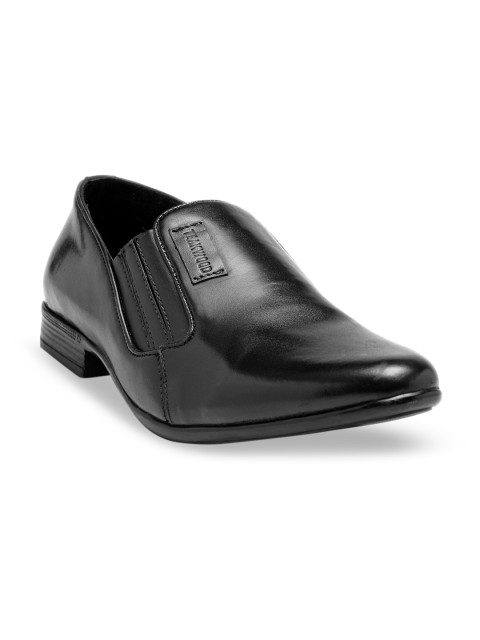 

Teakwood Leathers Men Black Leather Loafers