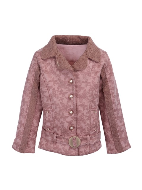 

CUTECUMBER Girls Pink Printed Tailored Jacket