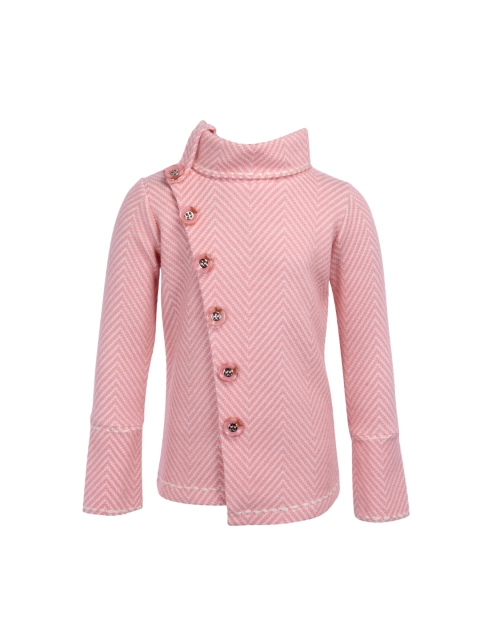 

CUTECUMBER Girls Pink Self Design Top