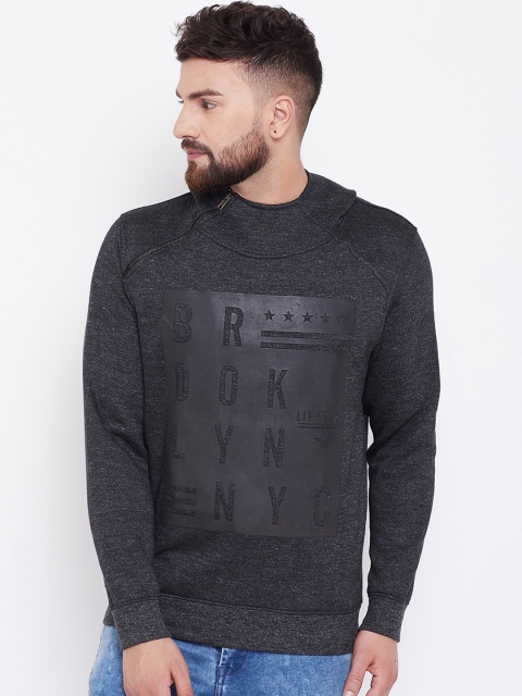 

NEVA Men Black Printed Hooded Sweatshirt