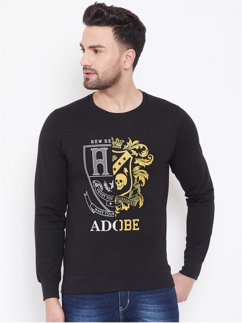 

Adobe Men Black Printed Pullover Sweatshirt