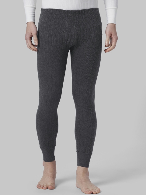

Park Avenue Men Charcoal-Grey Striped Thermal Bottoms